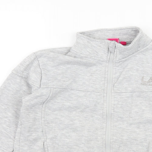 LA Gear Girls Grey  Jersey Full Zip Sweatshirt Size 9-10 Years
