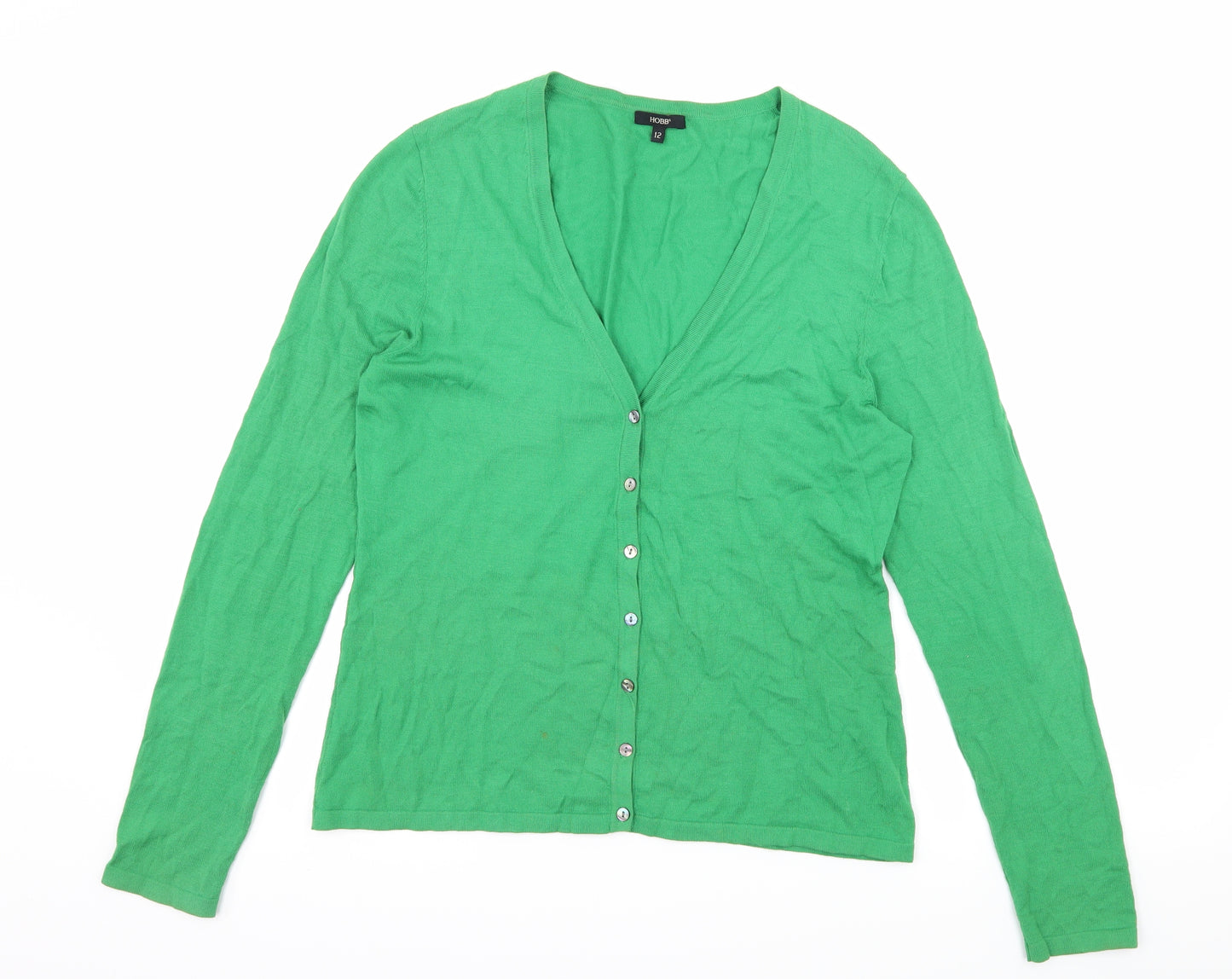 Hobs Womens Green  Knit Cardigan Jumper Size 12