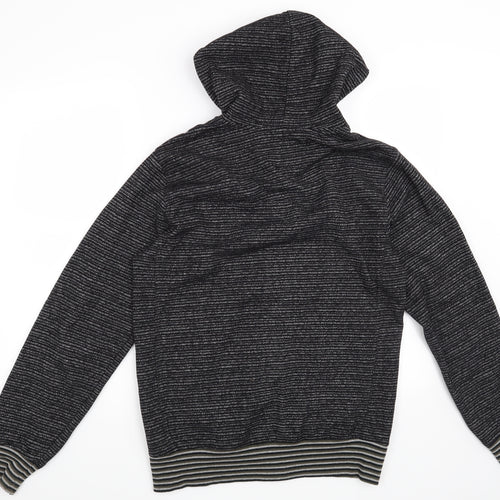 Brigade Mens Black Striped  Full Zip Hoodie Size S