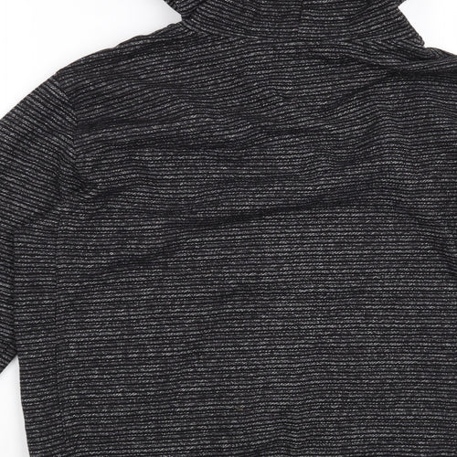 Brigade Mens Black Striped  Full Zip Hoodie Size S