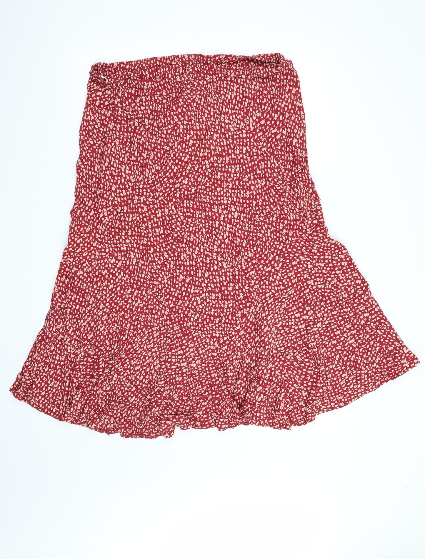 Marks and Spencer Womens Red Floral  A-Line Skirt Size 20