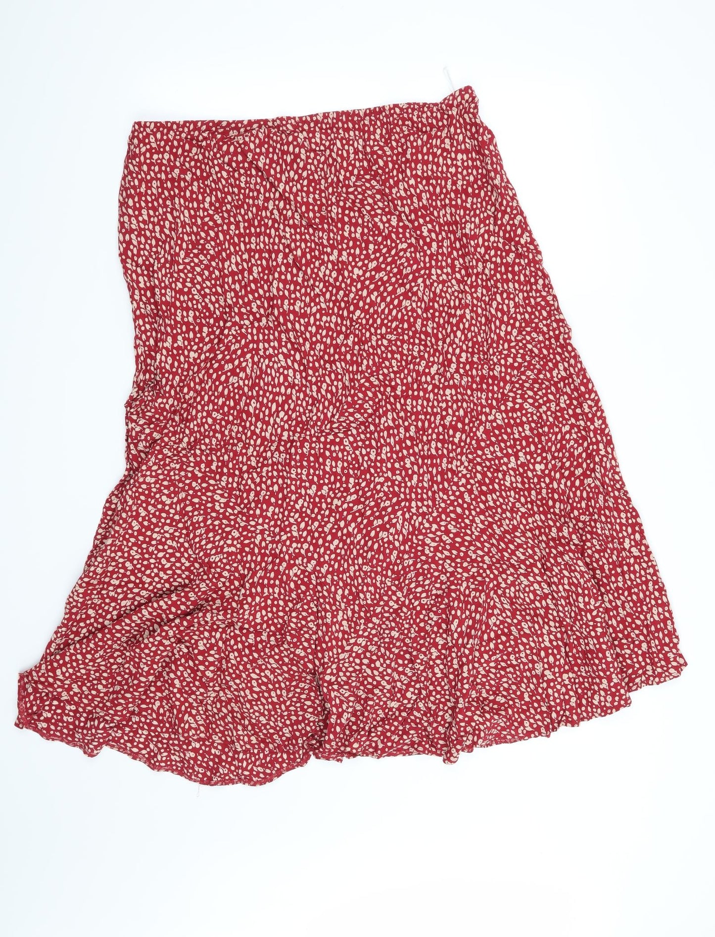 Marks and Spencer Womens Red Floral  A-Line Skirt Size 20