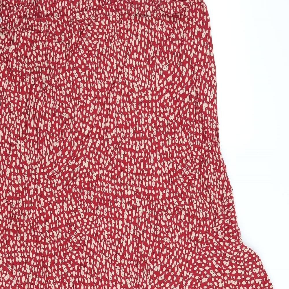Marks and Spencer Womens Red Floral  A-Line Skirt Size 20