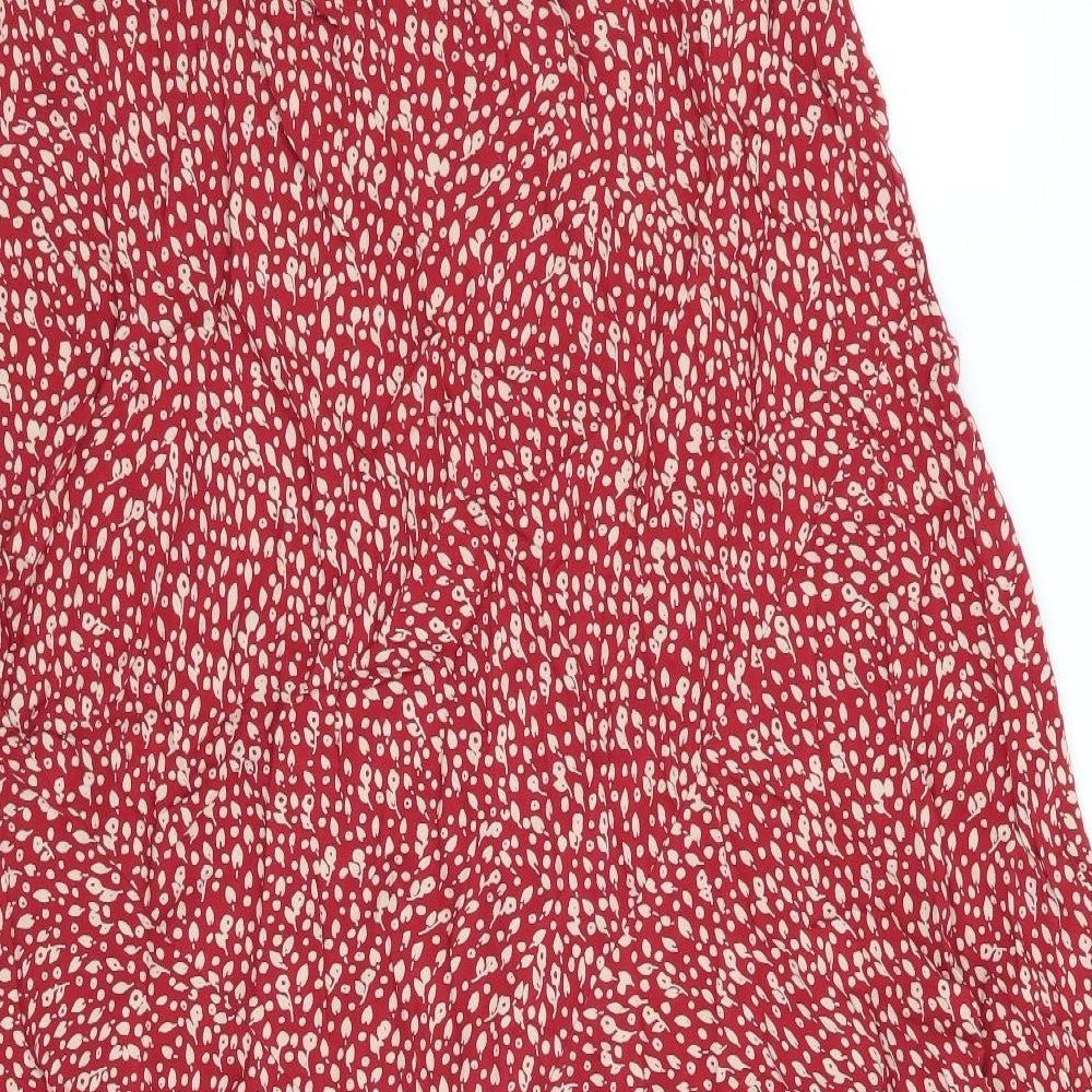 Marks and Spencer Womens Red Floral  A-Line Skirt Size 20