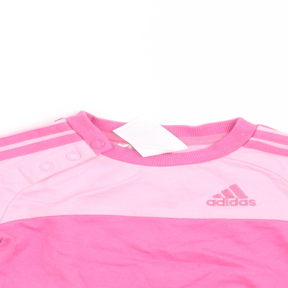 adidas Girls Pink   Pullover Jumper Size 0-3 Months