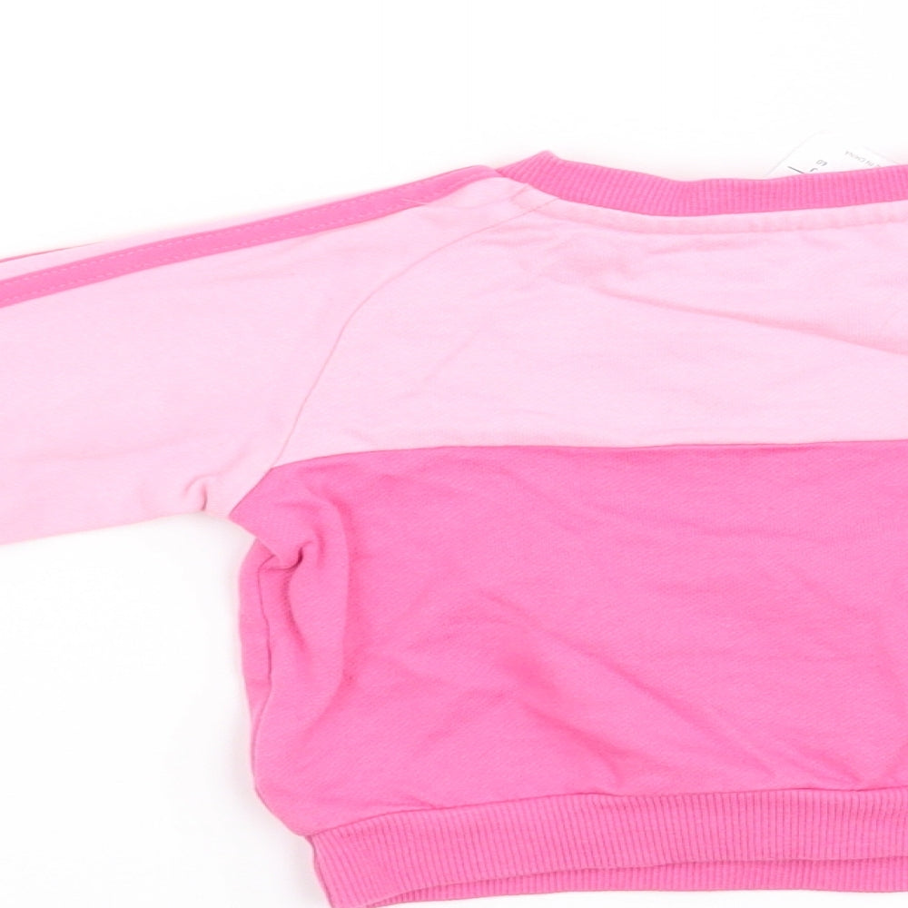 adidas Girls Pink   Pullover Jumper Size 0-3 Months