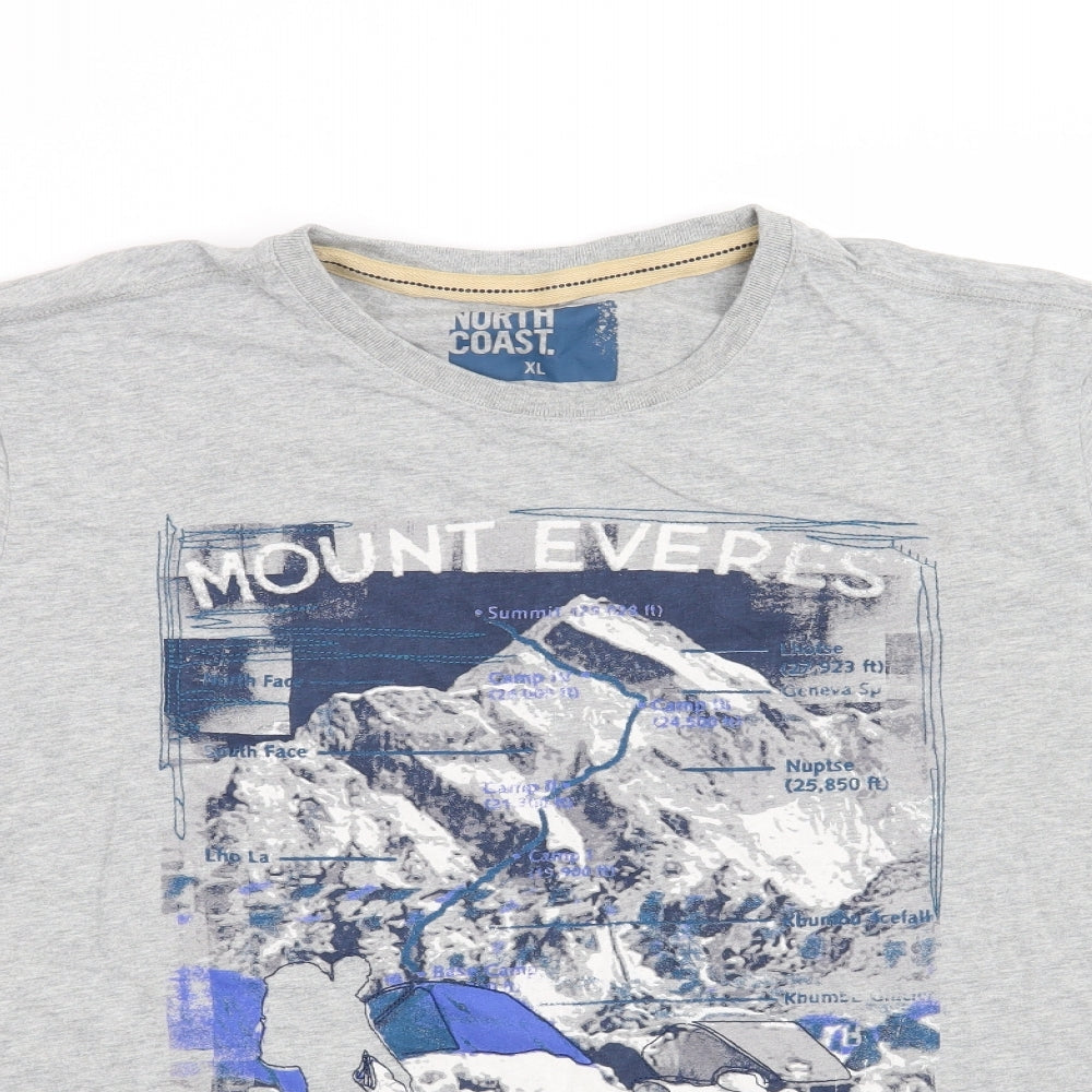 North Coast Mens Grey    T-Shirt Size XL  - Mount Everest