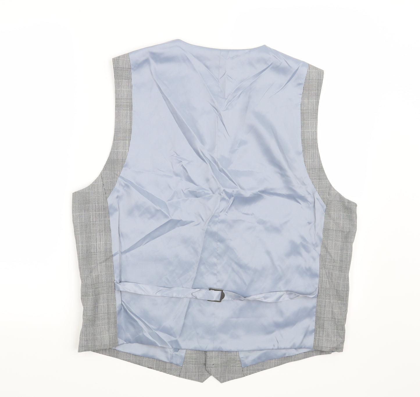 Marks and Spencer Mens Grey Check  Jacket Waistcoat Size L
