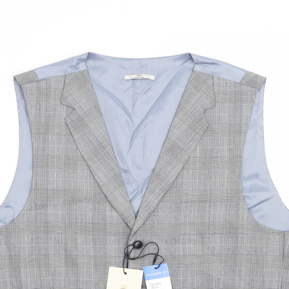 Marks and Spencer Mens Grey Check  Jacket Waistcoat Size L