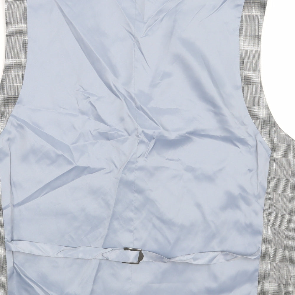 Marks and Spencer Mens Grey Check  Jacket Waistcoat Size L