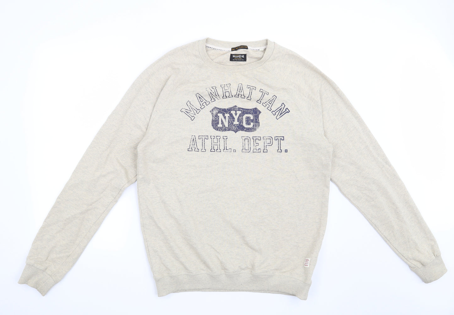JACK & JONES Mens Beige   Pullover Sweatshirt Size L  - Manhattan