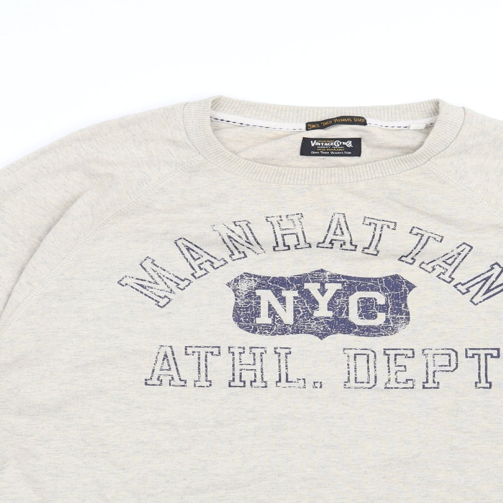 JACK & JONES Mens Beige   Pullover Sweatshirt Size L  - Manhattan