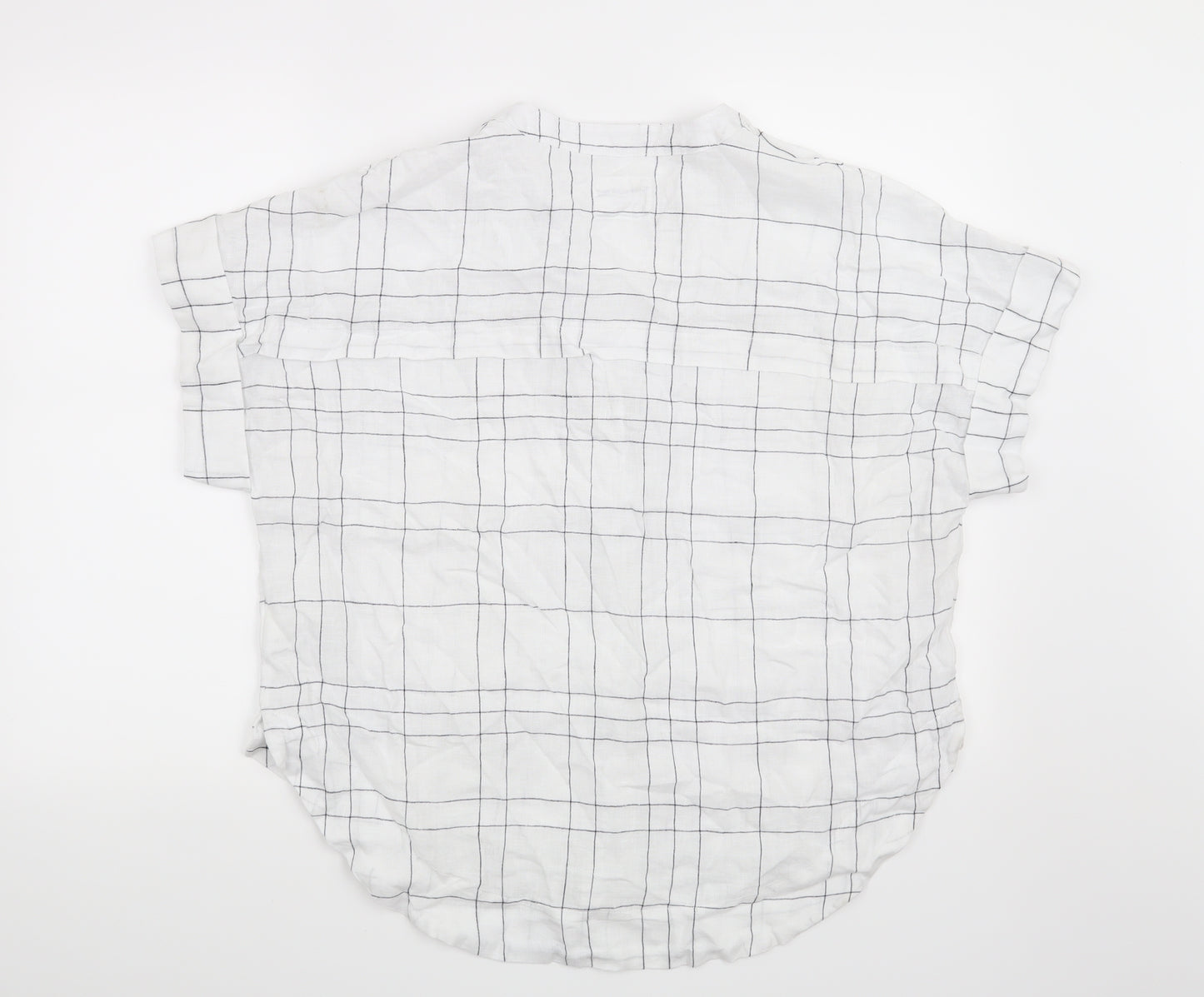 Marks and Spencer Womens White Check  Basic Blouse Size 14