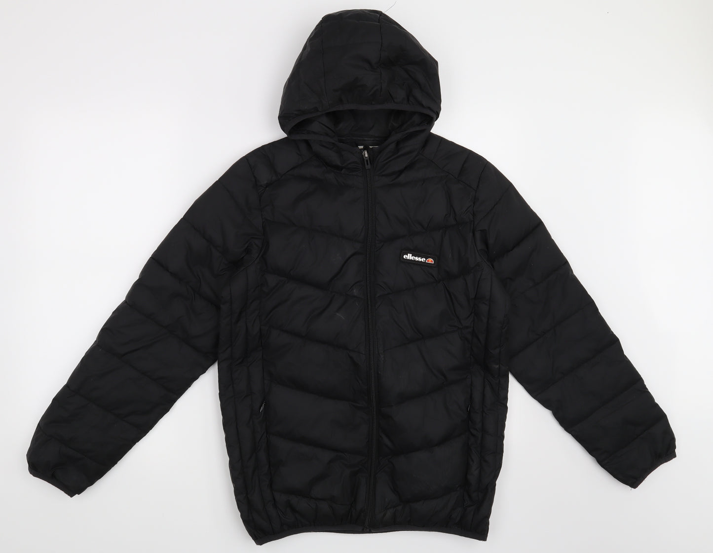 ellesse Boys Black   Overcoat Coat Size 13-14 Years