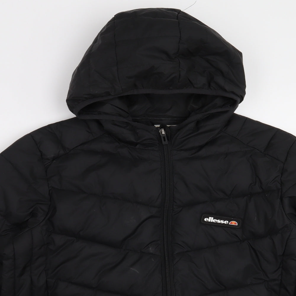 ellesse Boys Black   Overcoat Coat Size 13-14 Years