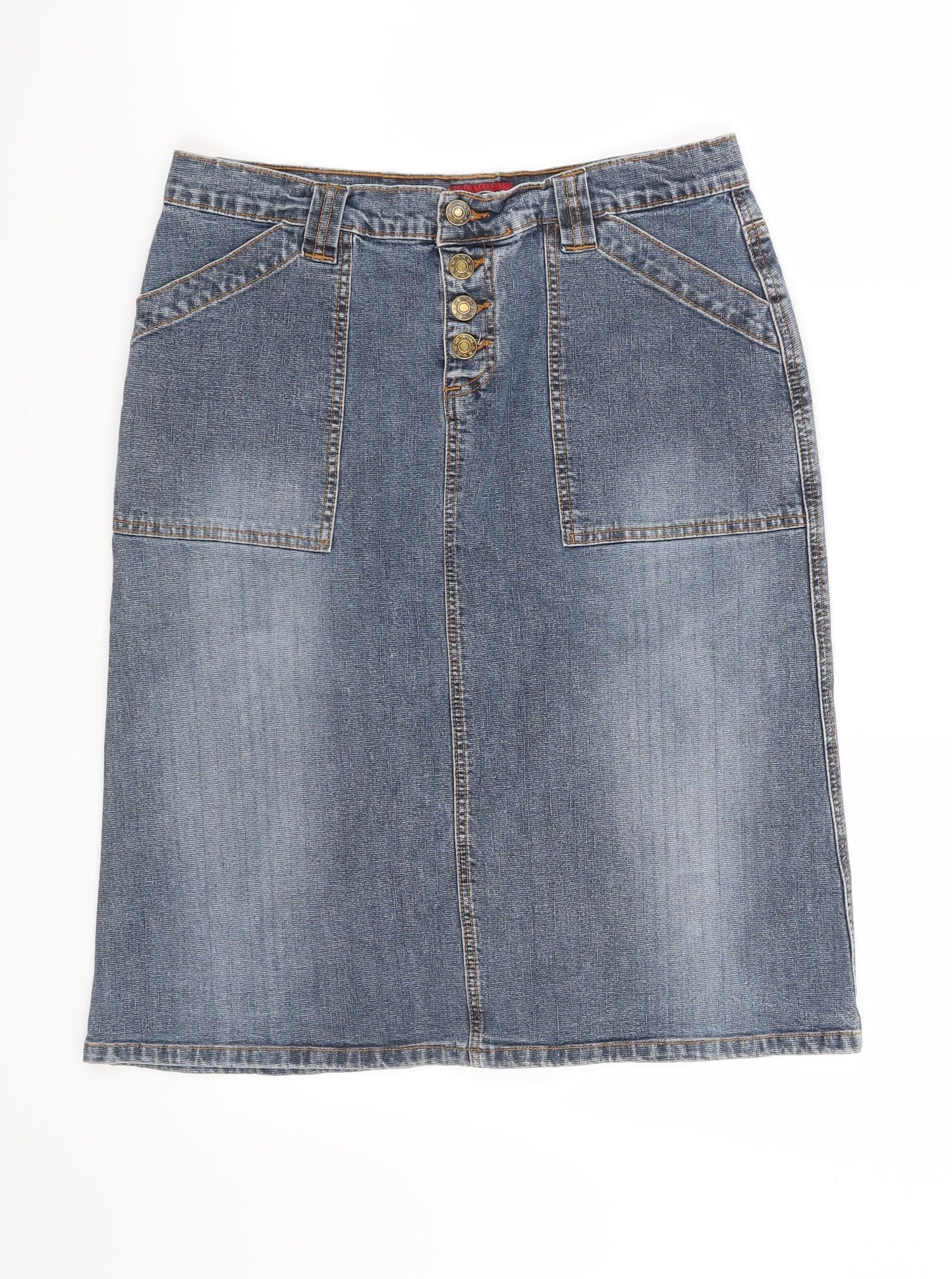 Preworn Womens Blue   A-Line Skirt Size 12