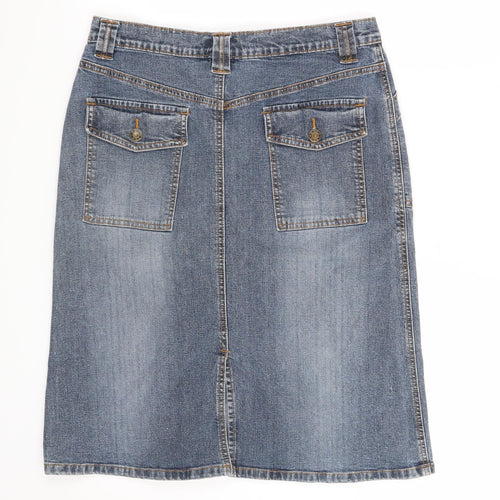 Preworn Womens Blue   A-Line Skirt Size 12