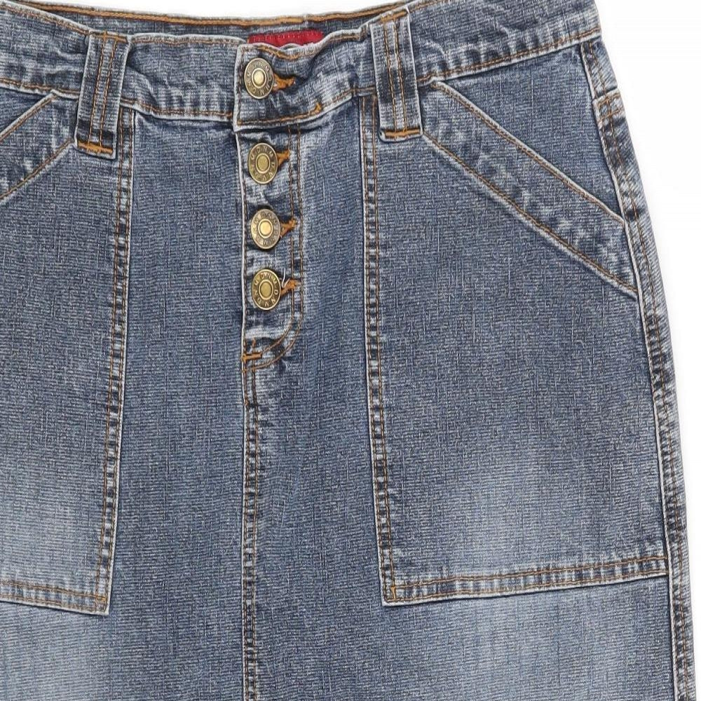 Preworn Womens Blue   A-Line Skirt Size 12