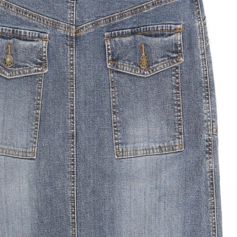 Preworn Womens Blue   A-Line Skirt Size 12
