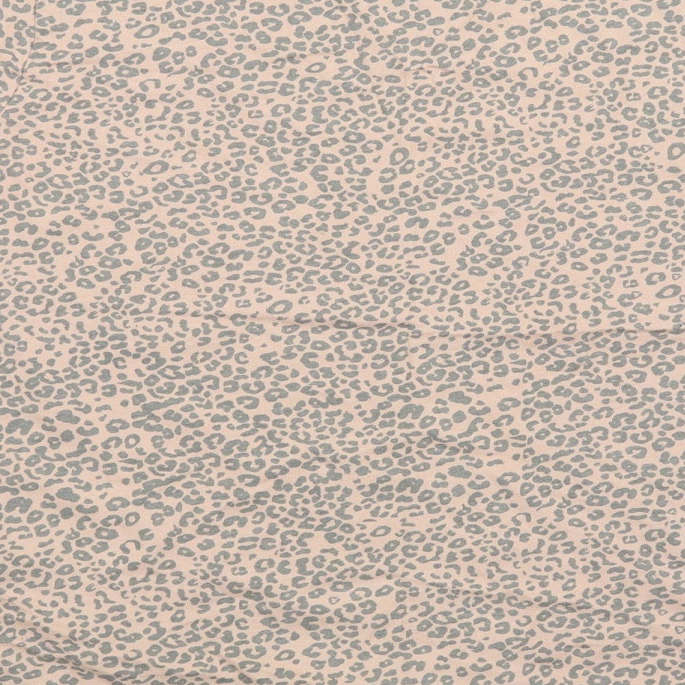 French Connection Womens Beige Animal Print  Basic T-Shirt Size S