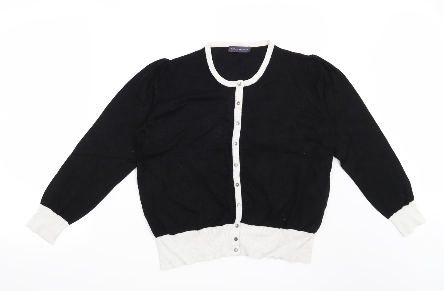 Marks and Spencer Womens Black   Cardigan Jumper Size 18