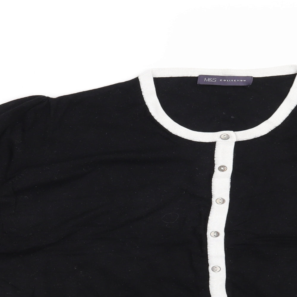 Marks and Spencer Womens Black   Cardigan Jumper Size 18
