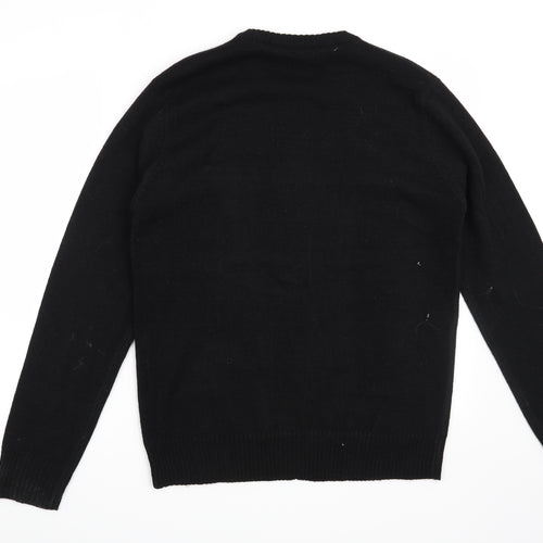 Pole Nord Mens Black   Pullover Jumper Size M  - Christmas Bad Santa
