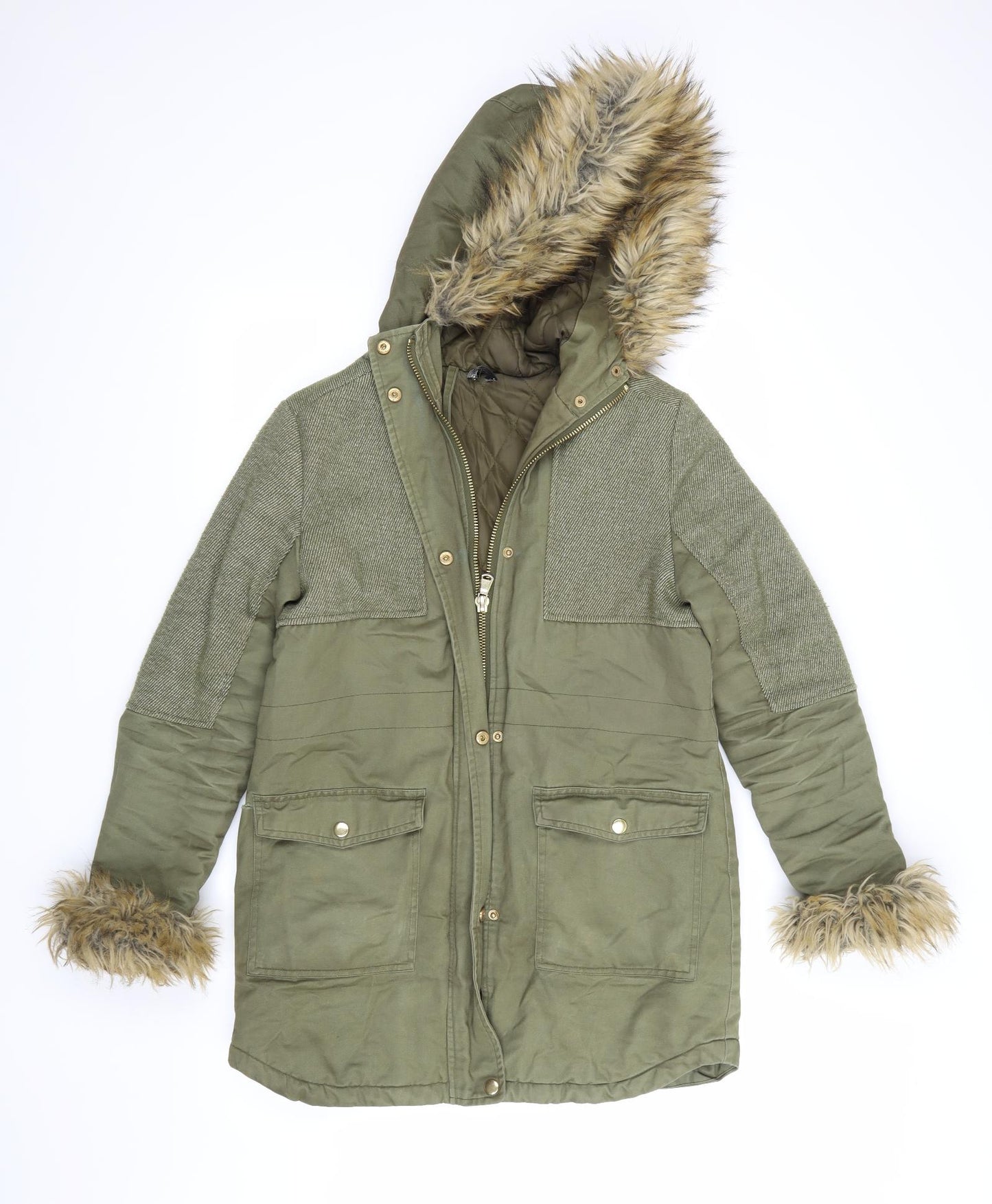 Influence Womens Green   Parka Coat Size 8