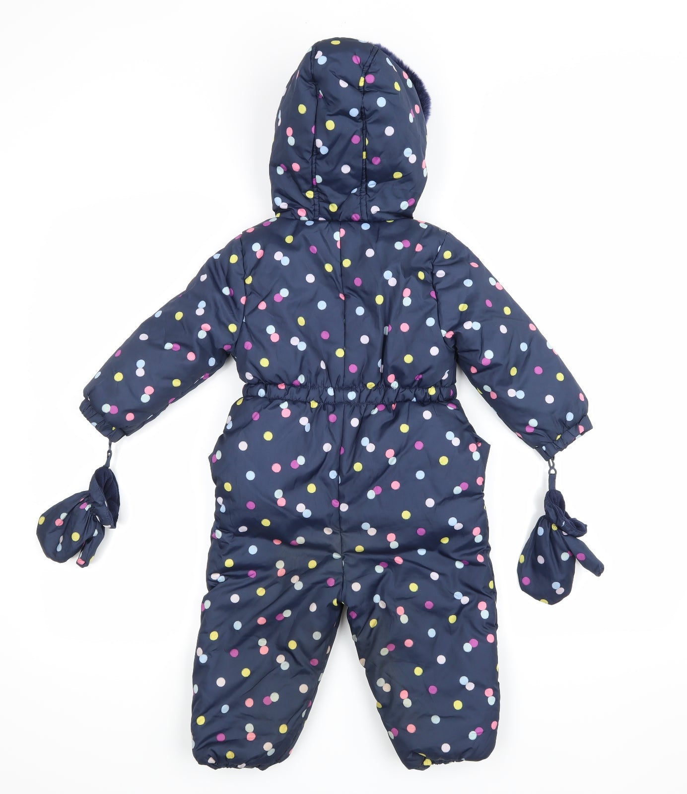 George Girls Blue Polka Dot  Coverall One-Piece Size 18-24 Months