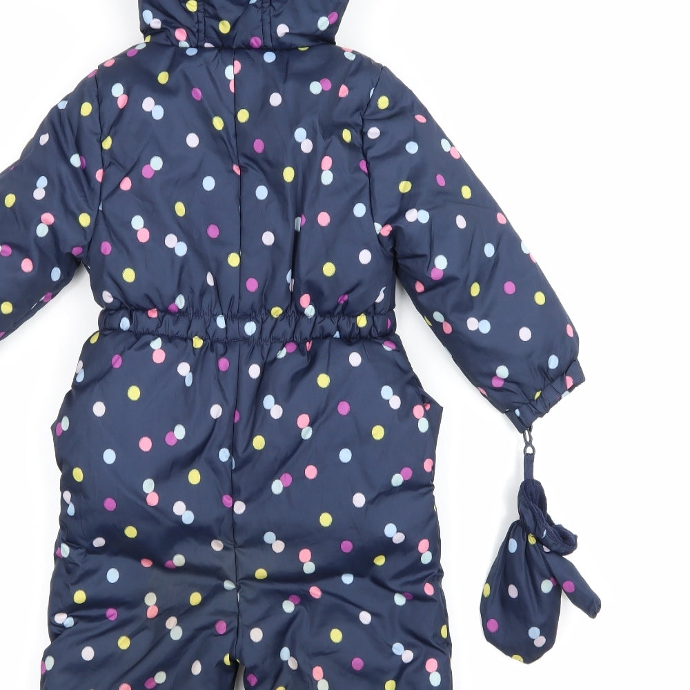 George Girls Blue Polka Dot  Coverall One-Piece Size 18-24 Months