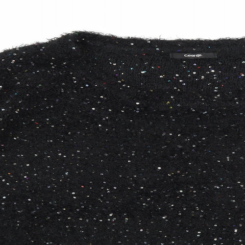 George Womens Black  Knit Pullover Jumper Size 14