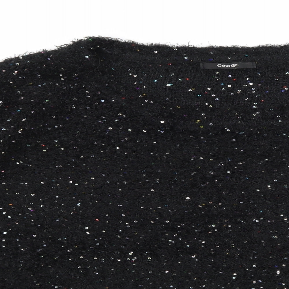 George Womens Black  Knit Pullover Jumper Size 14