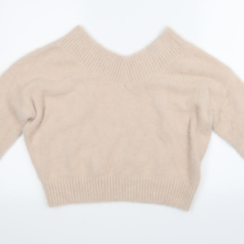 New Look Girls Pink  Knit Pullover Jumper Size 12-13 Years  - Fluffy