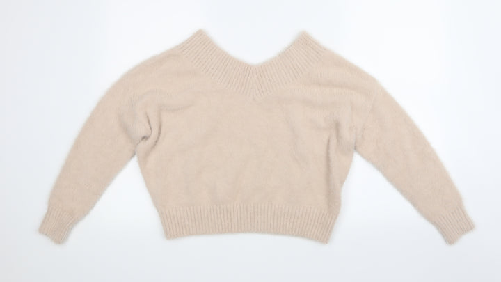 New Look Girls Pink  Knit Pullover Jumper Size 12-13 Years  - Fluffy
