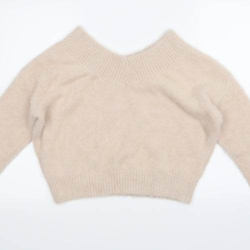 New Look Girls Pink  Knit Pullover Jumper Size 12-13 Years  - Fluffy