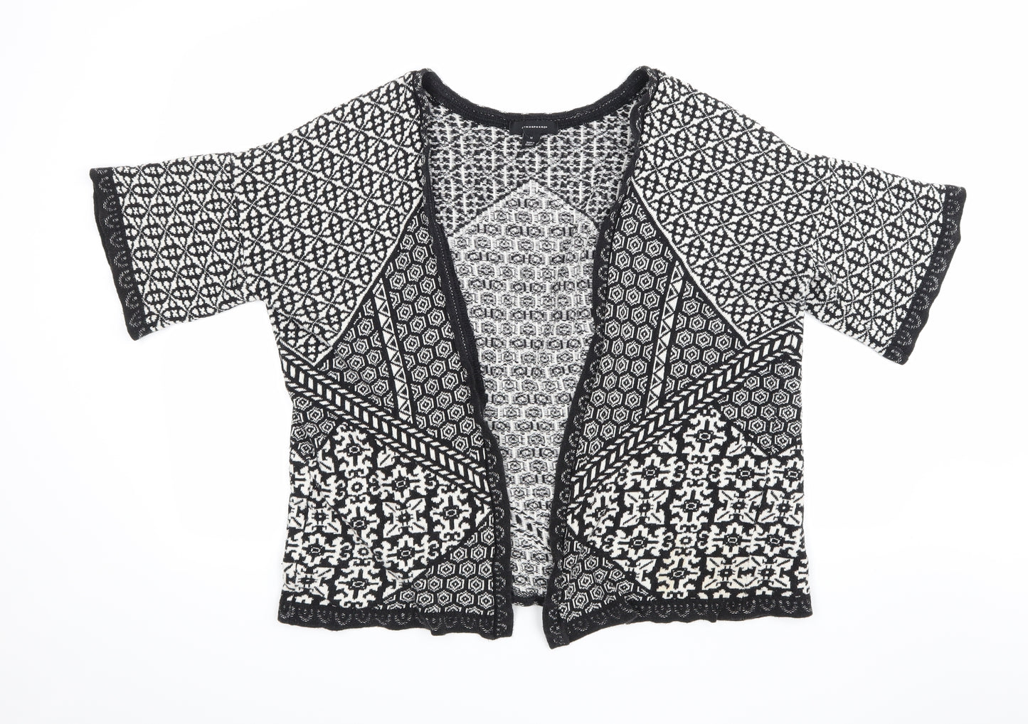Atmosphere Womens Black Geometric Knit Cardigan Jumper Size M