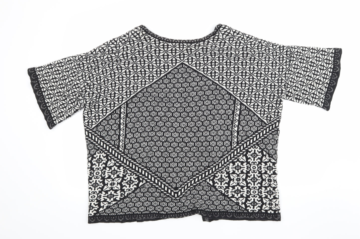 Atmosphere Womens Black Geometric Knit Cardigan Jumper Size M