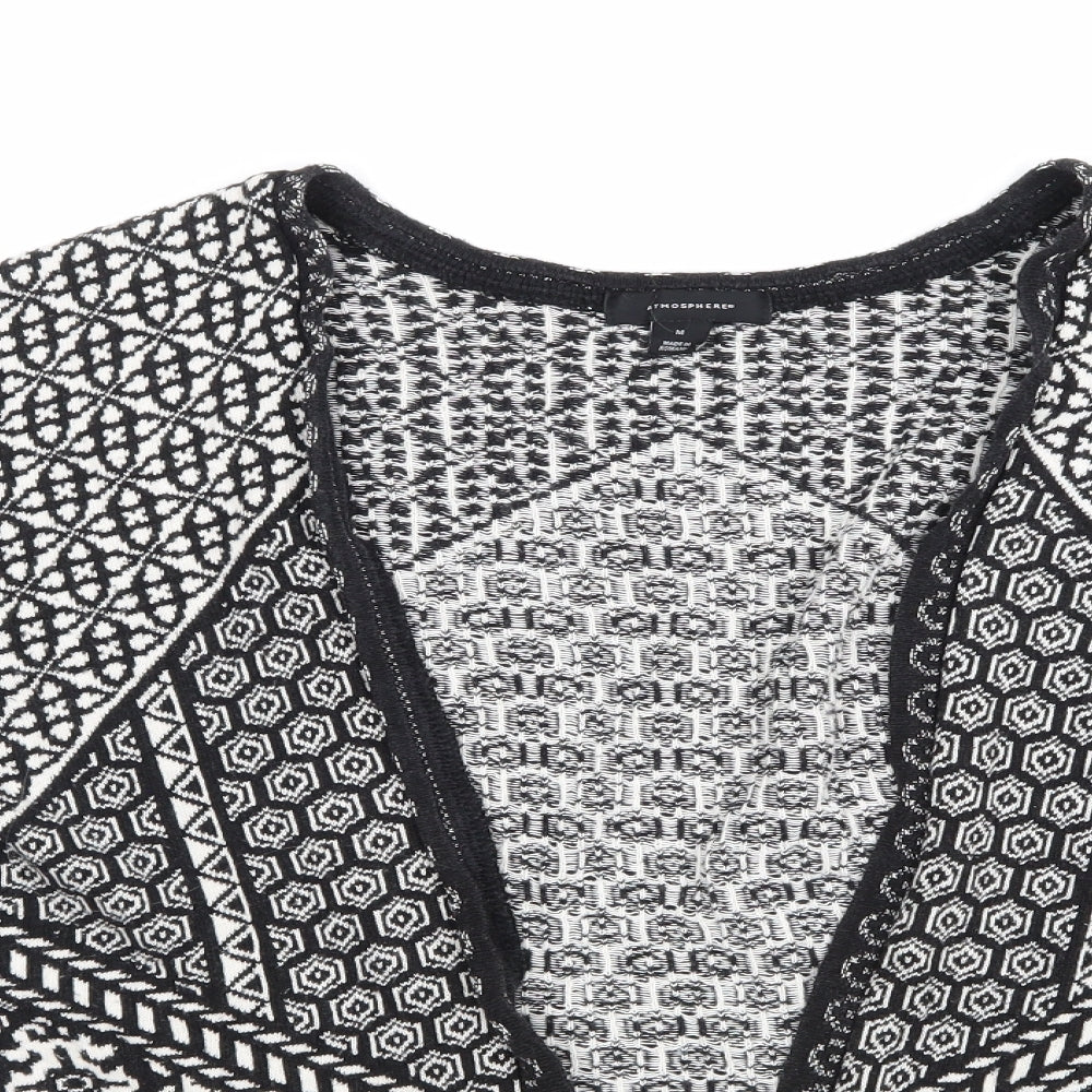 Atmosphere Womens Black Geometric Knit Cardigan Jumper Size M