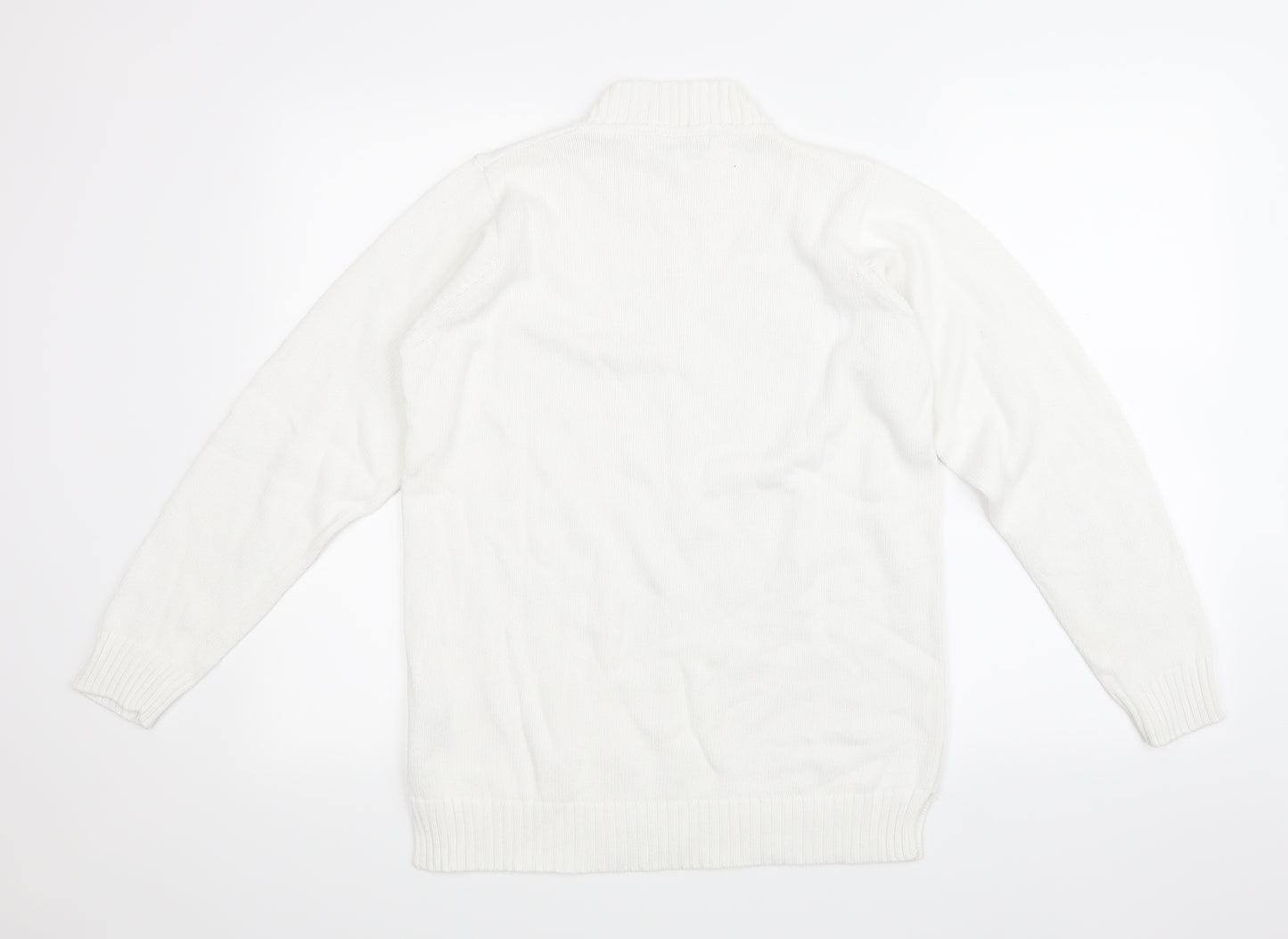 Jumper Womens White  Knit Pullover Jumper Size S