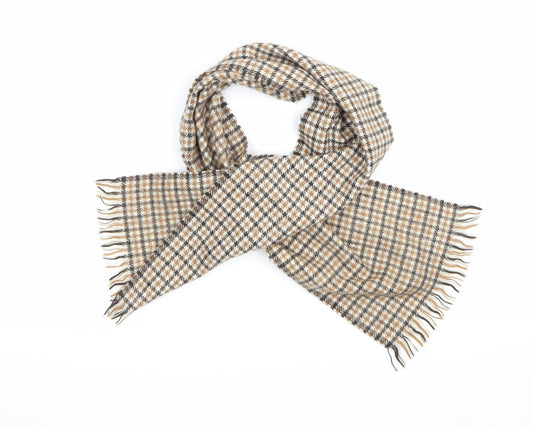 Front view of Preworn women’s beige herringbone scarf