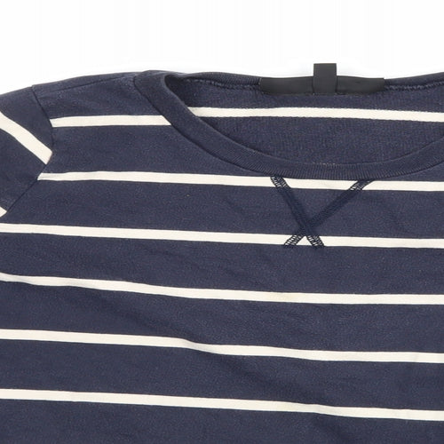 Topshop Womens Blue Striped  Pullover Sweatshirt Size 10