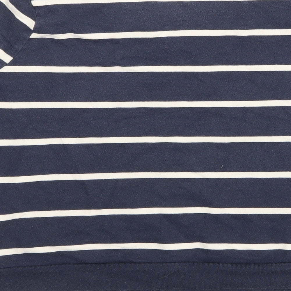 Topshop Womens Blue Striped  Pullover Sweatshirt Size 10