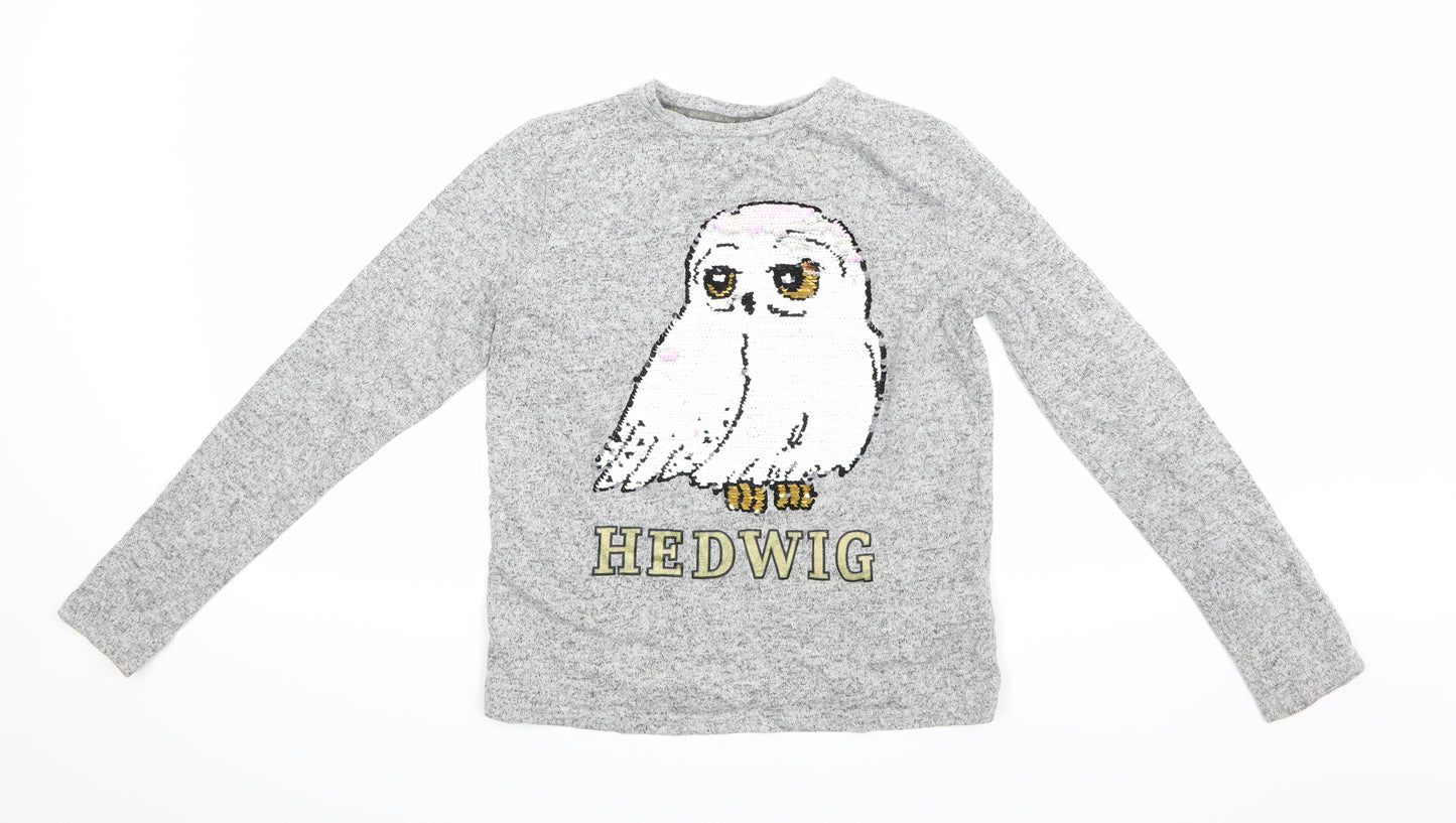 Harry Potter Girls Grey   Basic T-Shirt Size 13-14 Years