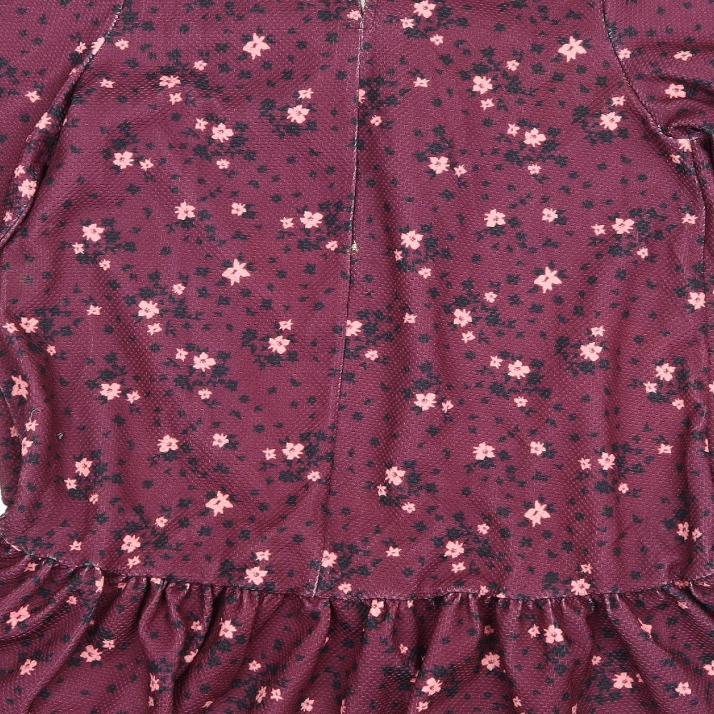 ASOS Womens Purple Floral  A-Line  Size 12