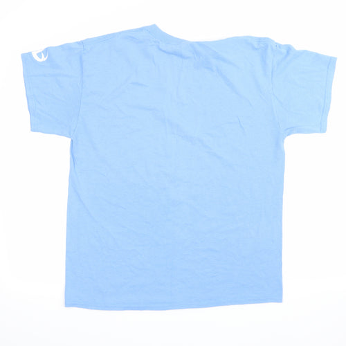 Gildan Mens Blue    T-Shirt Size L