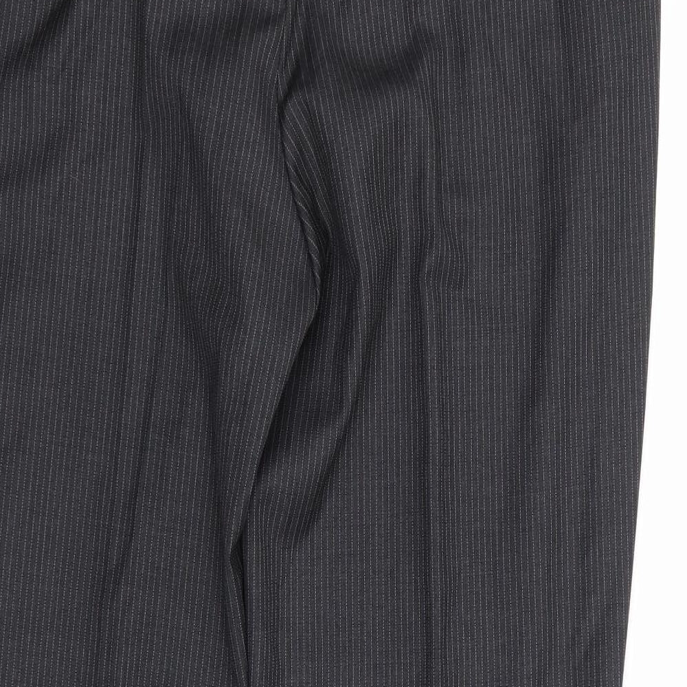Preworn Mens Grey Striped  Trousers  Size 38 in L30 in