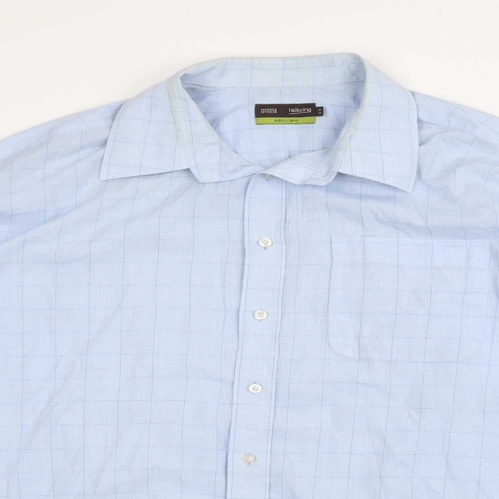 Marks and Spencer Mens Blue    Dress Shirt Size 46