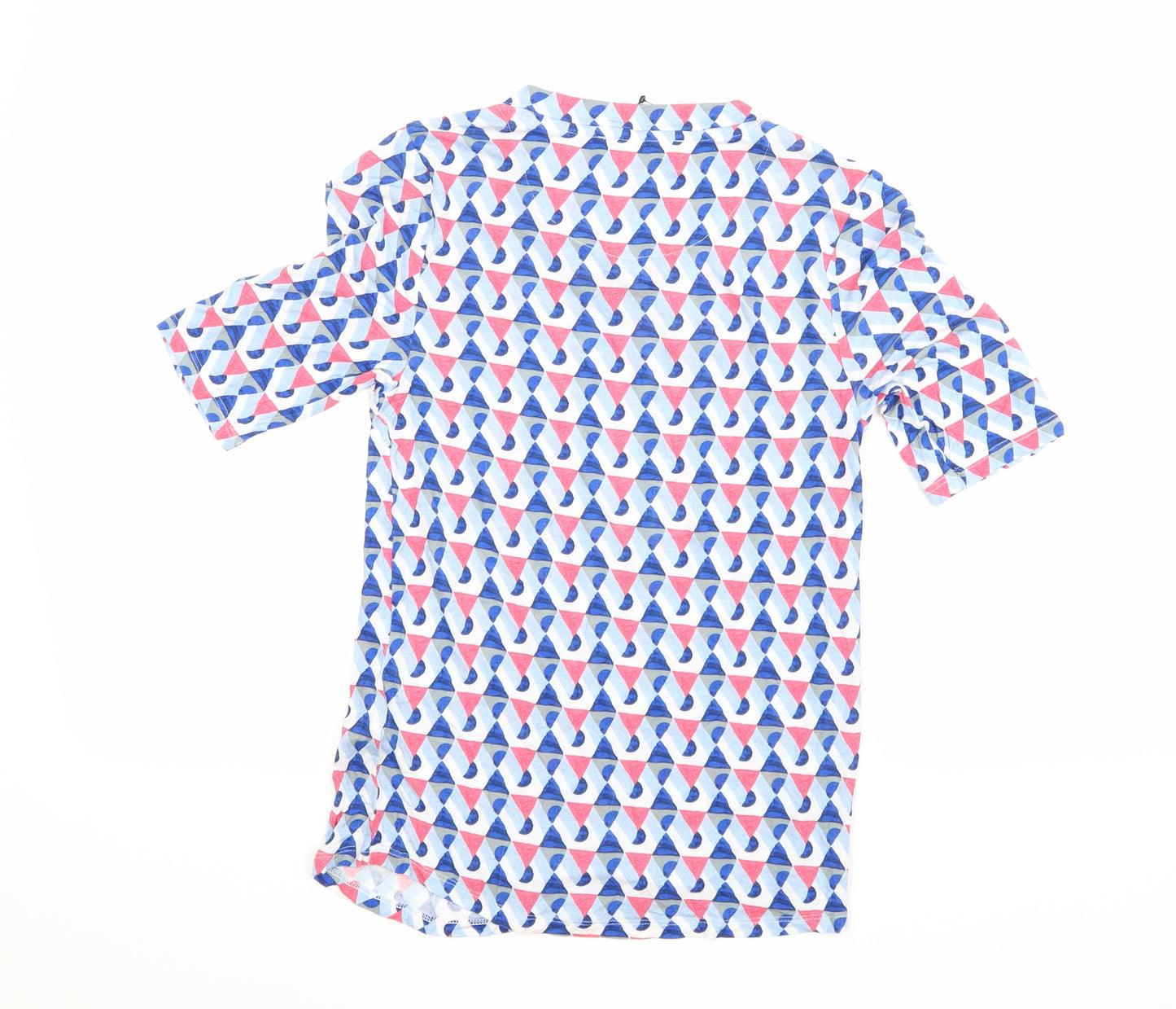 Marks and Spencer Womens Blue Geometric  Basic T-Shirt Size 8