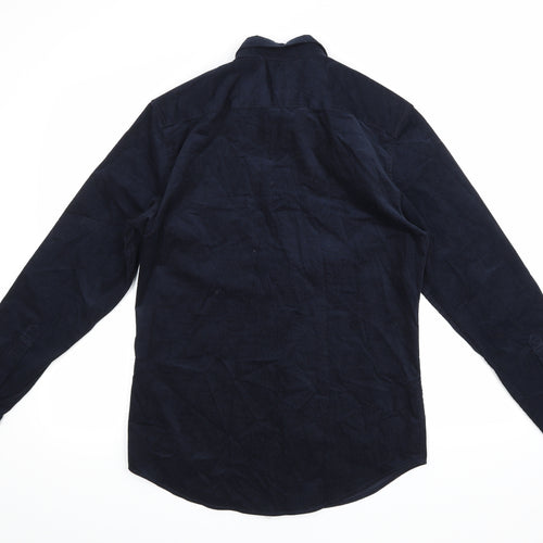 H&M Mens Blue  Corduroy  Dress Shirt Size S