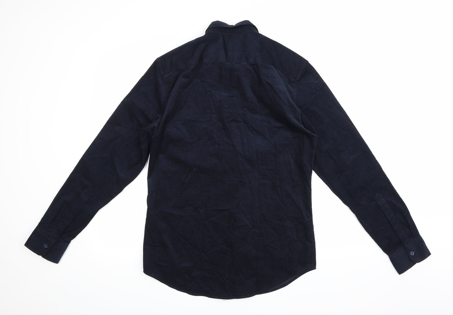 H&M Mens Blue  Corduroy  Dress Shirt Size S